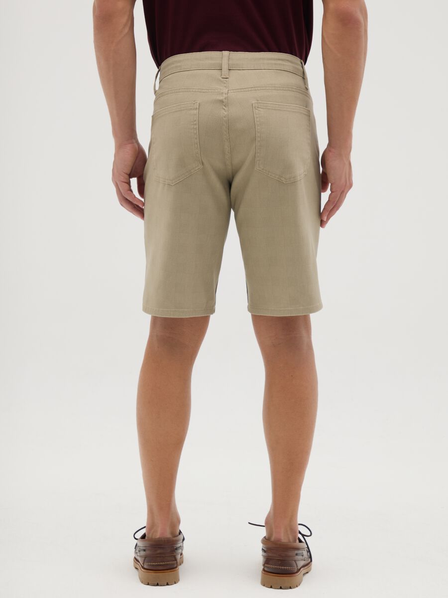 Men's Stretch Cotton Beige Shorts_3