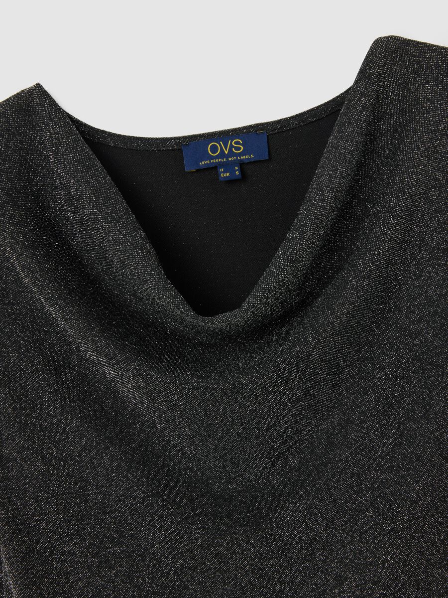 Abito nero metallizzato a maniche lunghe regular fit_5