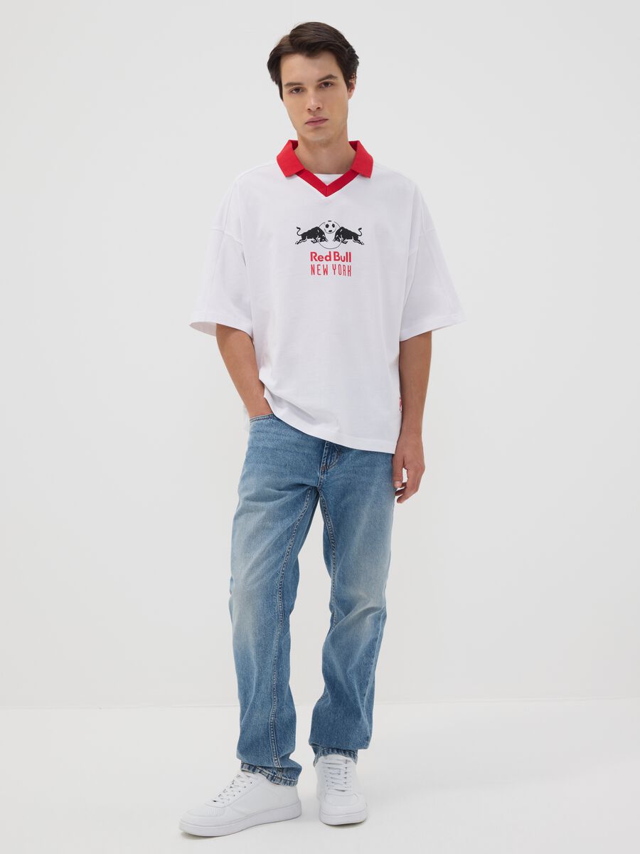 White pure cotton T-shirt with New York Red Bulls print_1