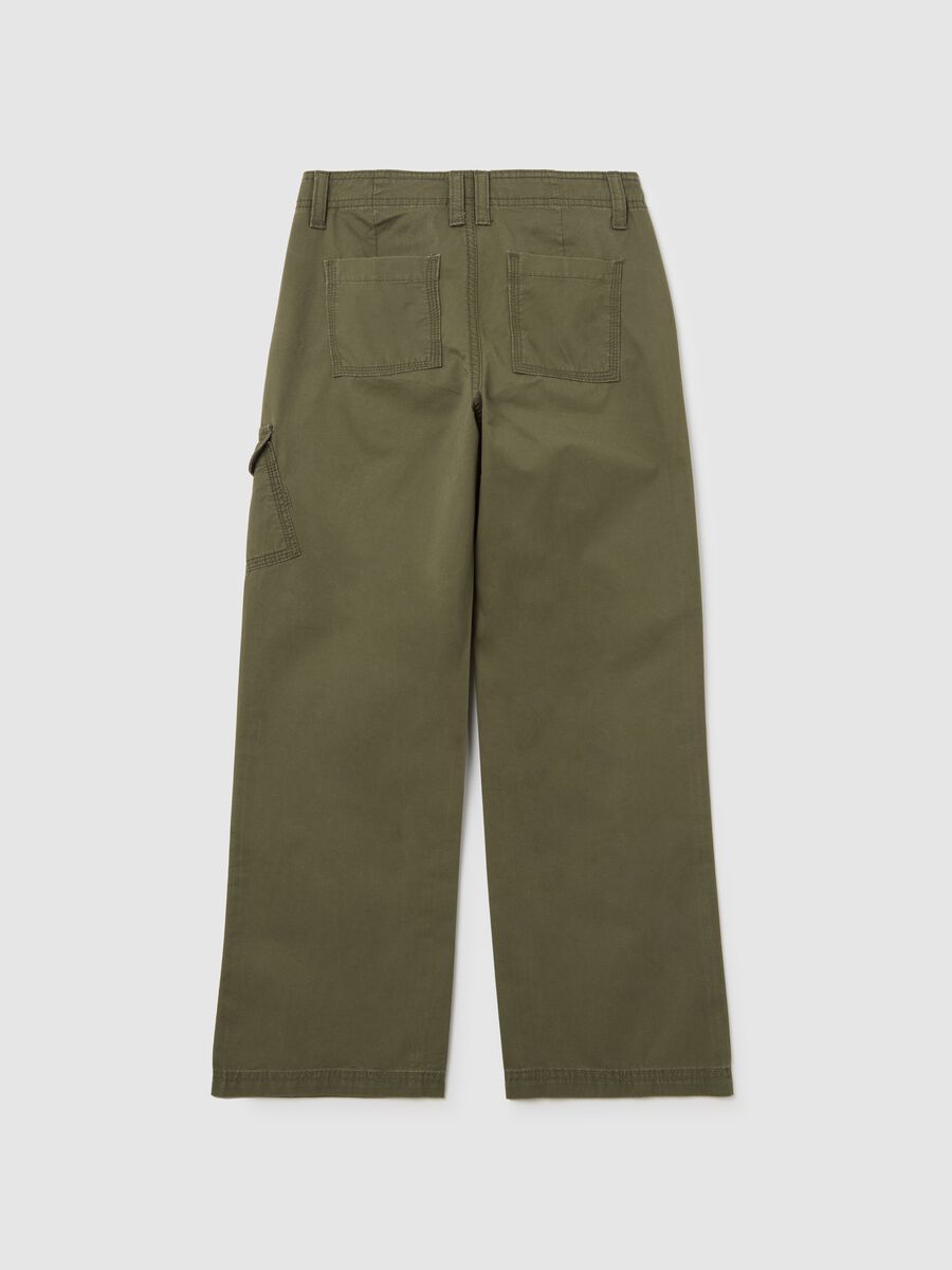 Pantaloni cargo a gamba larga in cotone_4