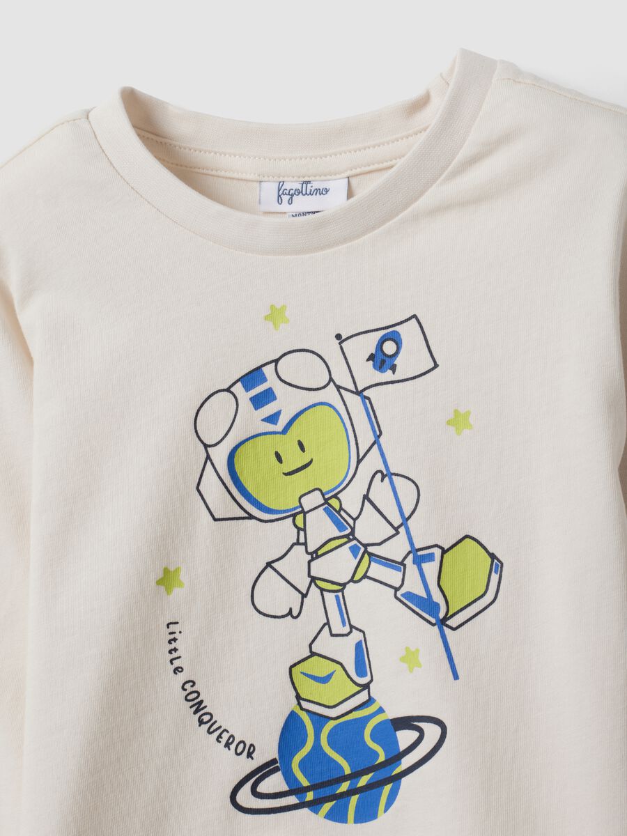 2-pack multicolour pure cotton T-shirts with alien print for boys_2