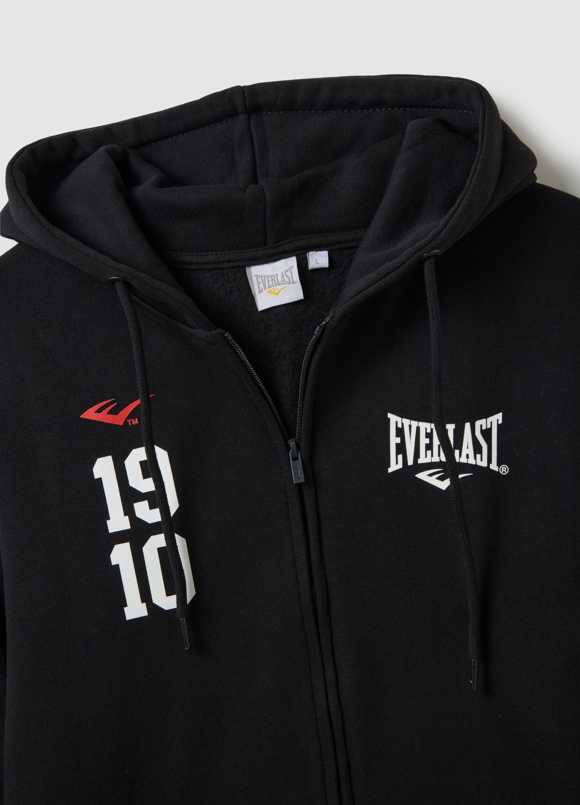Felpa in misto cotone nera con cappuccio Everlast
