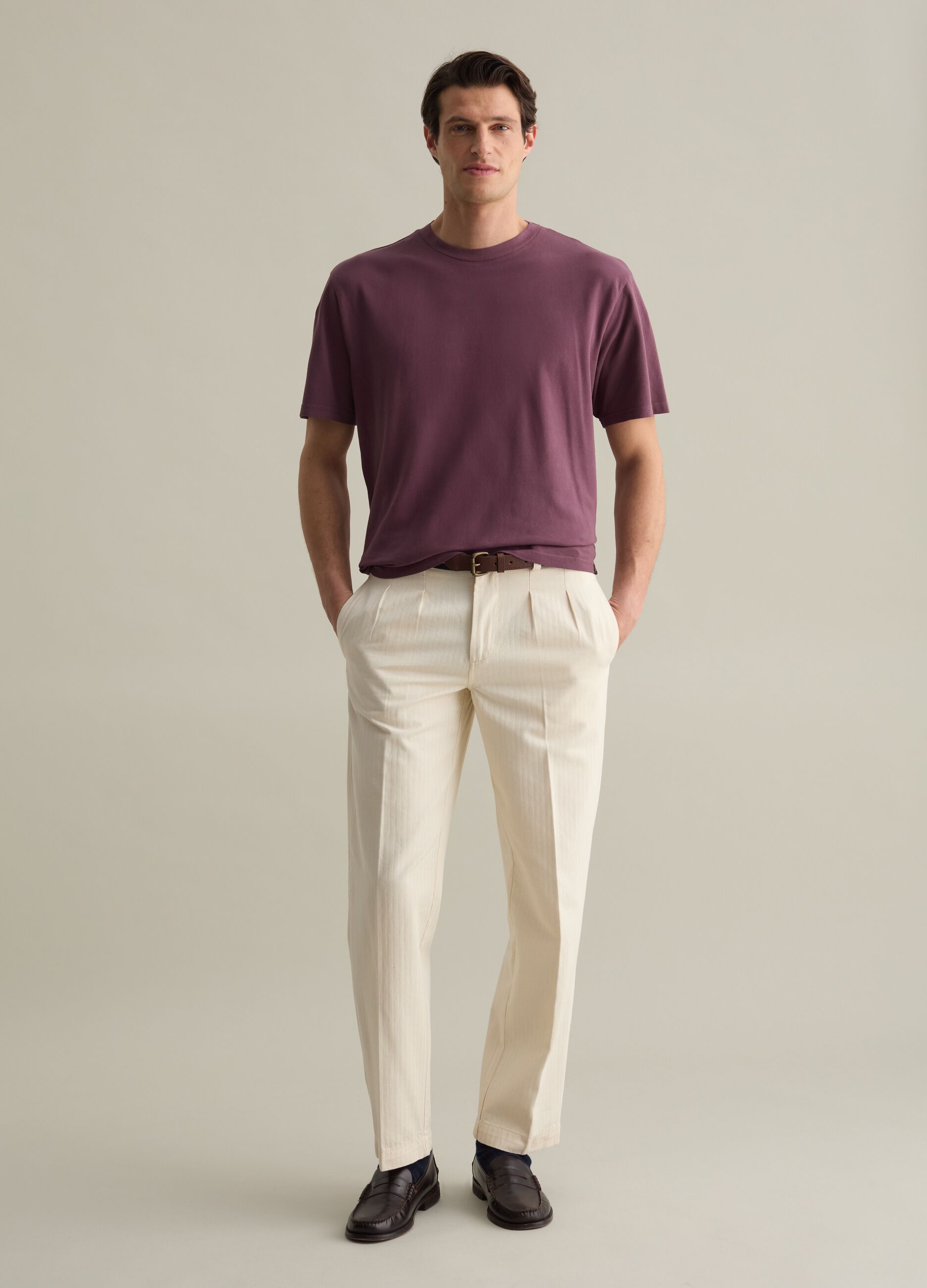 Solid colour cotton T-shirt