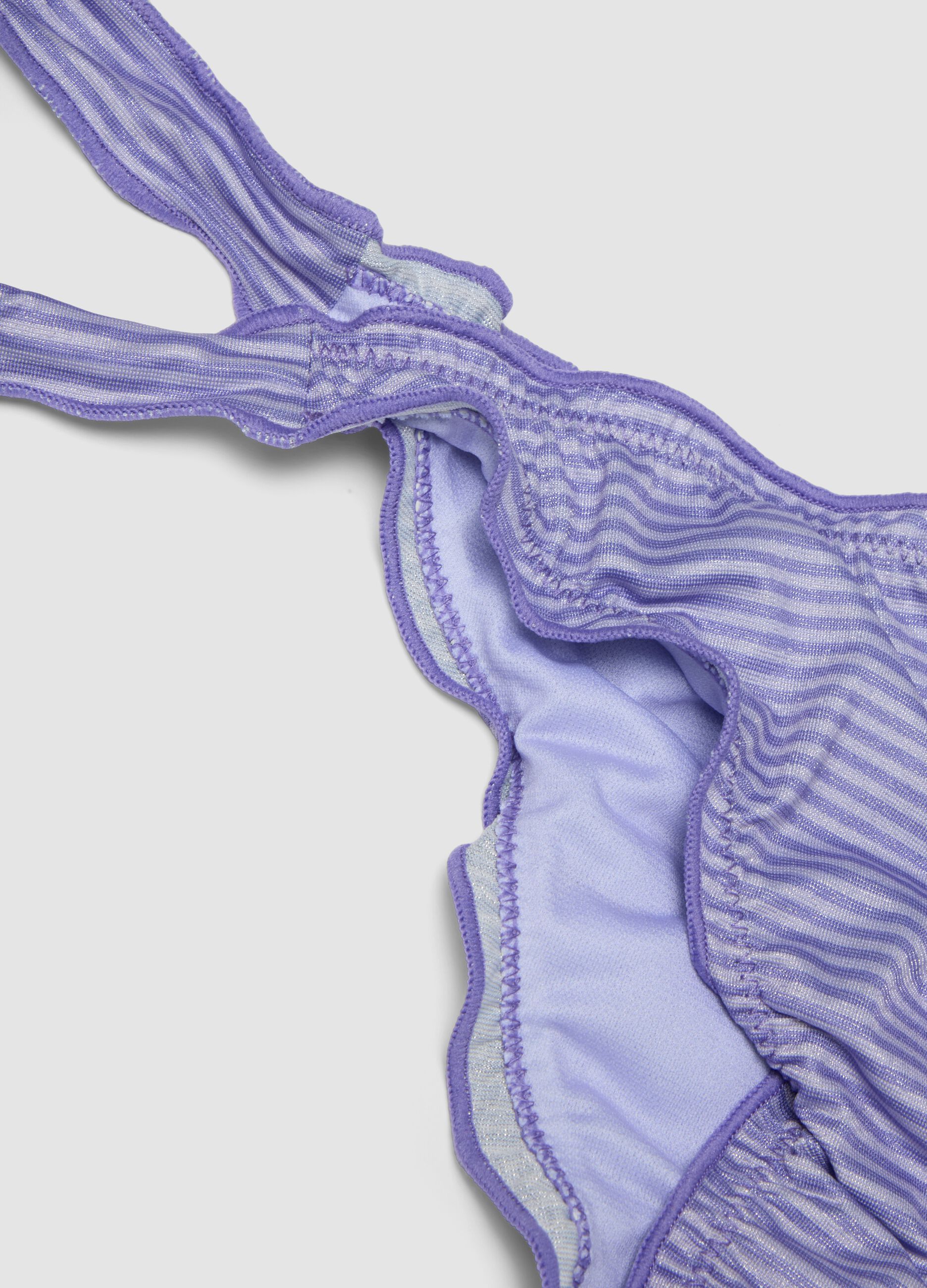 Purple triangle bikini in stretch fabric