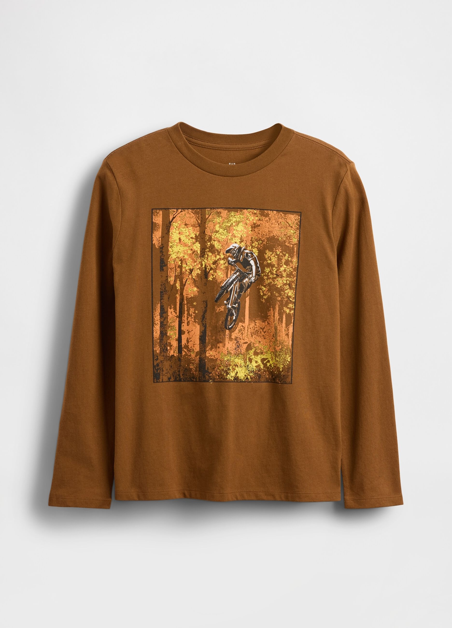 Brown long sleeve cotton t-shirt for boys