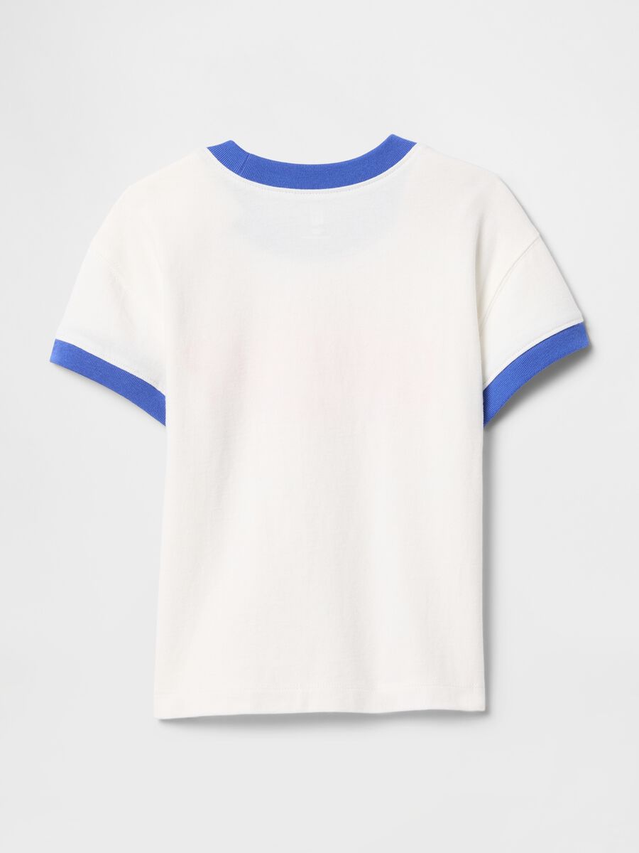 White Camp Gap T-shirt with blue details_1
