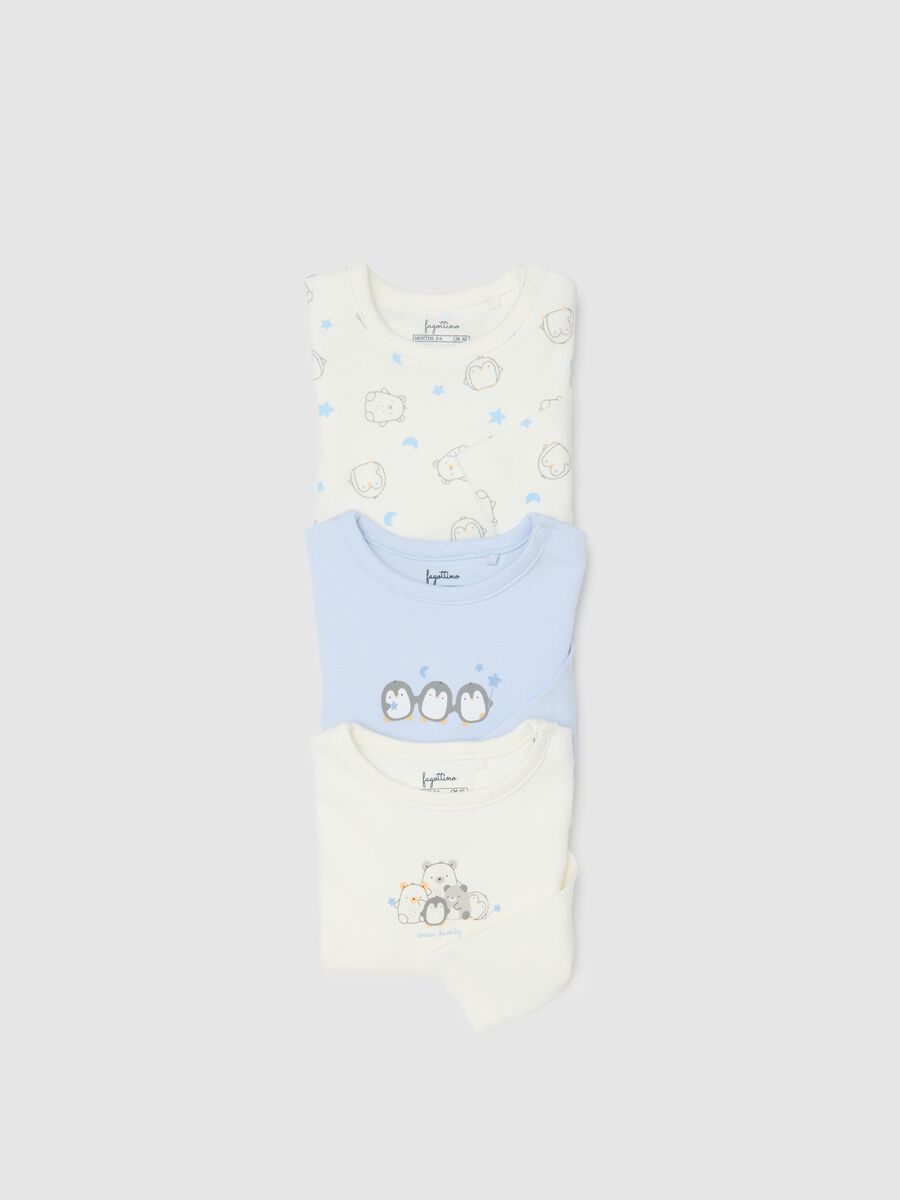 Tripack body multicolor da neonato in puro cotone con stampe_3