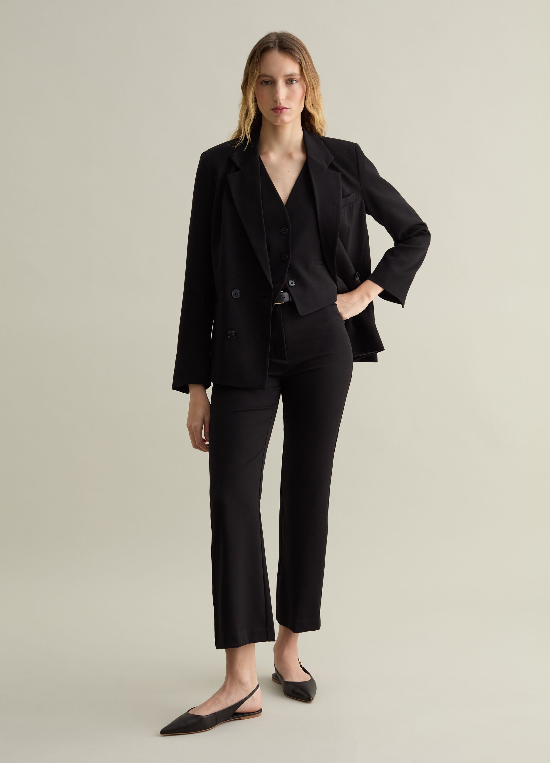 Straight-fit trousers in viscose blend
