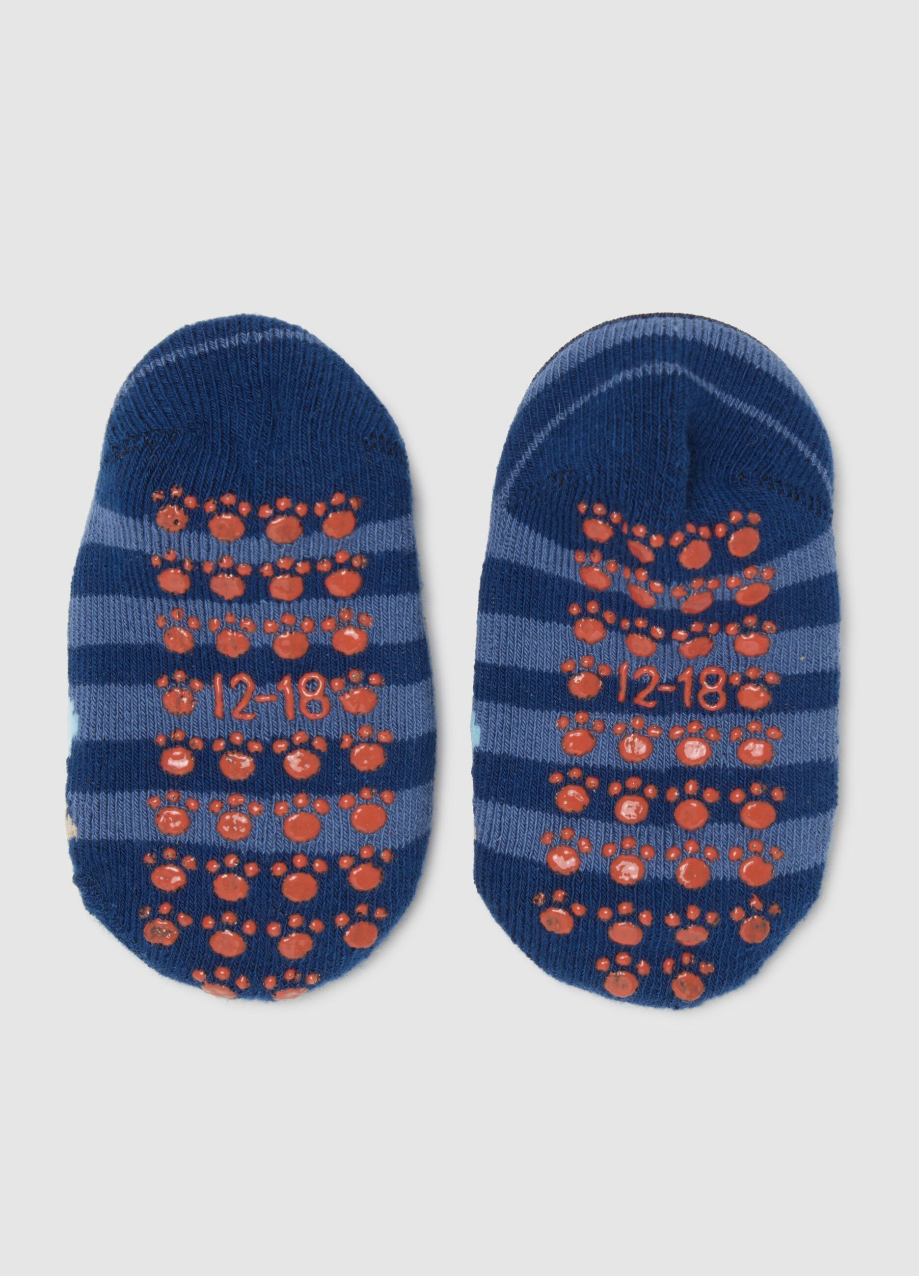 Calze da bambino in misto cotone multicolor antiscivolo