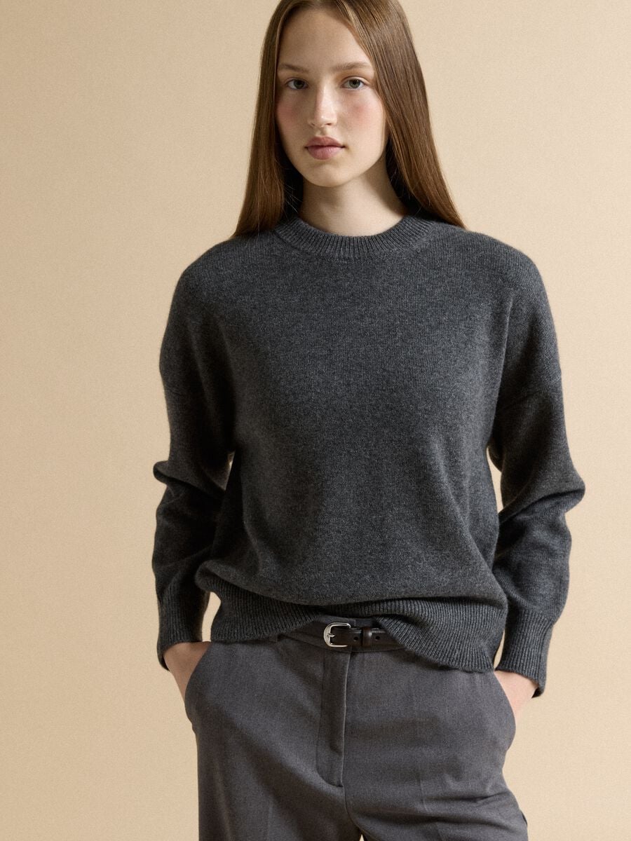 Grey pure cashmere oversized jumper_0