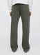 Wide Green Cargo Trousers in Cotton Blend_2