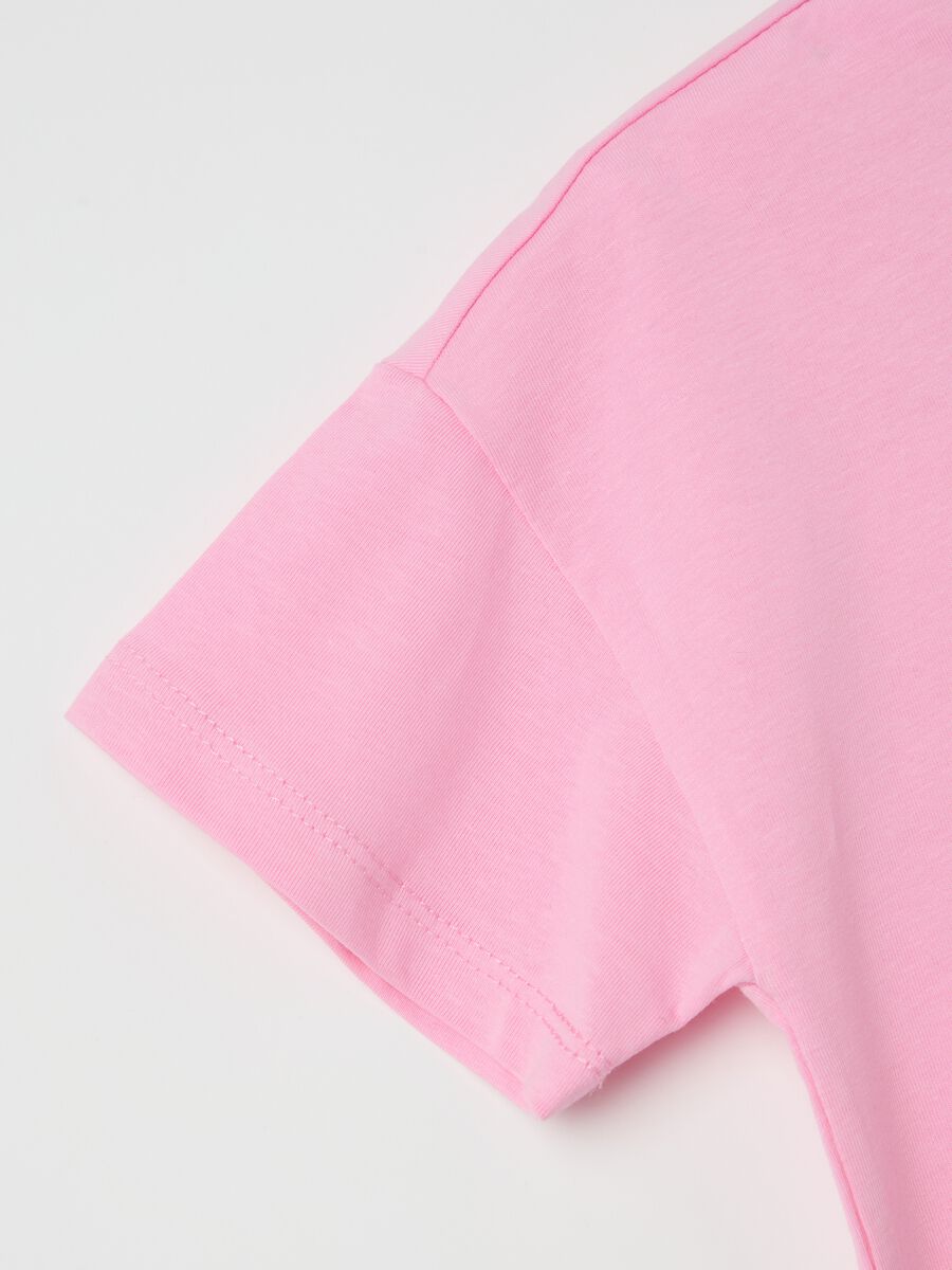 Stretch cotton T-shirt with Gabby print and sequins_3