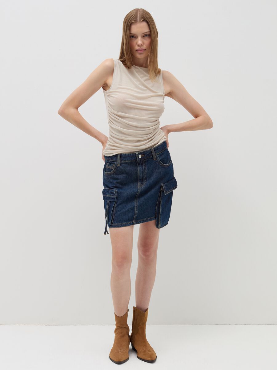 Mesh top with gathering_1