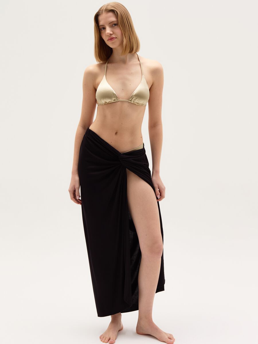 Long beach cover-up skirt with knot_0