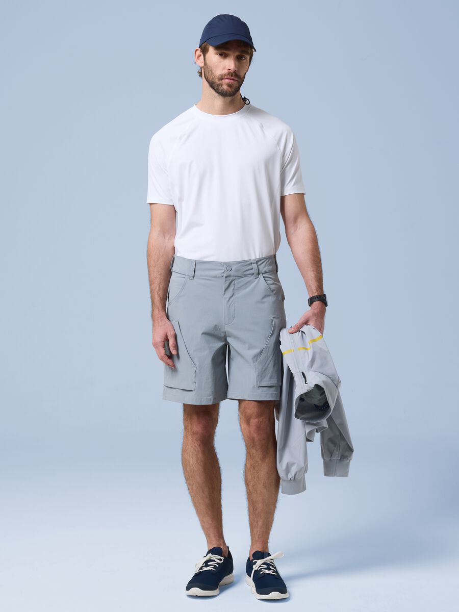 T-shirt ALTAVIA SAILING bianca in tessuto elasticizzato_1