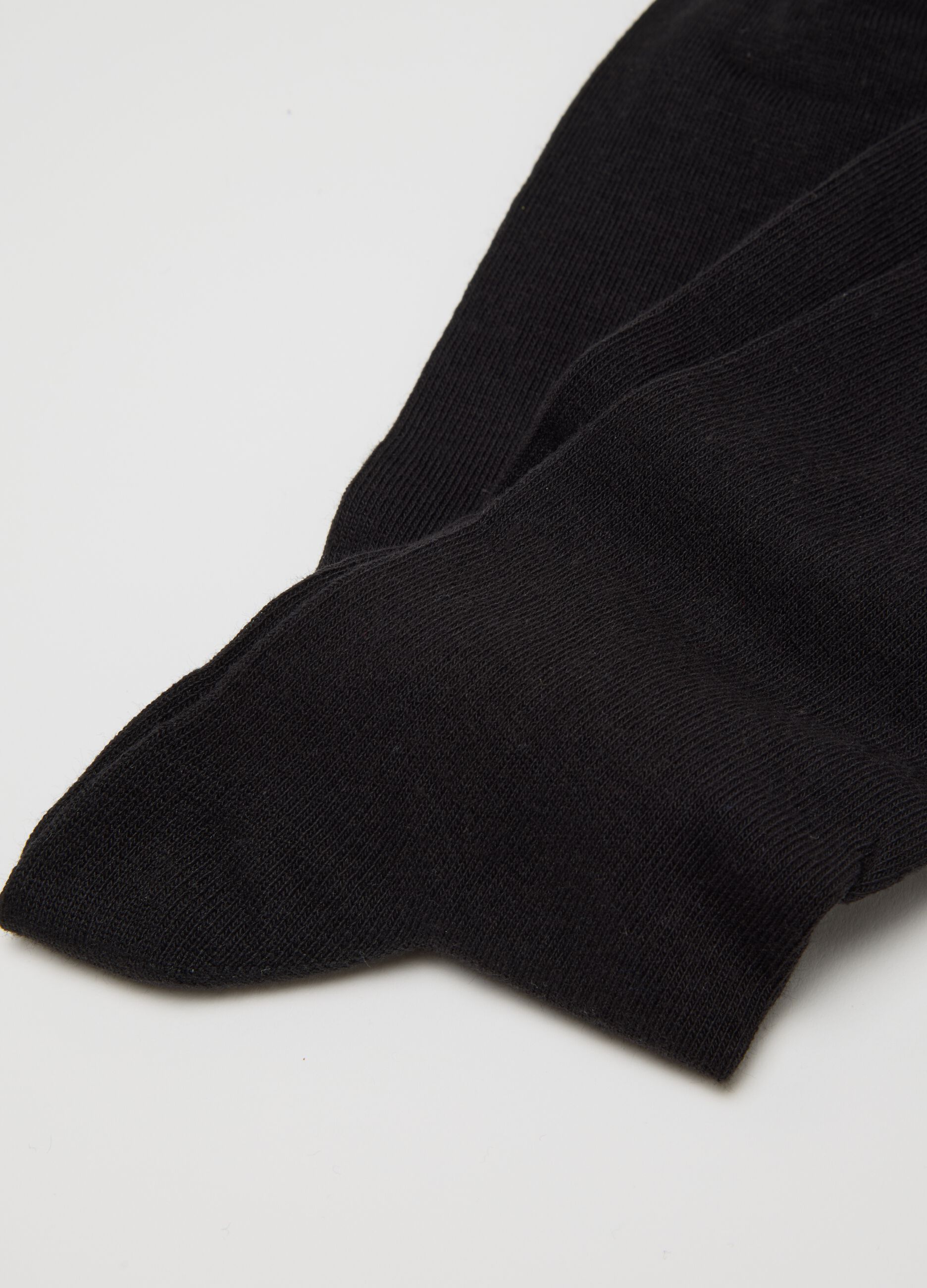 Black Cotton Stretch Socks Twin Pack