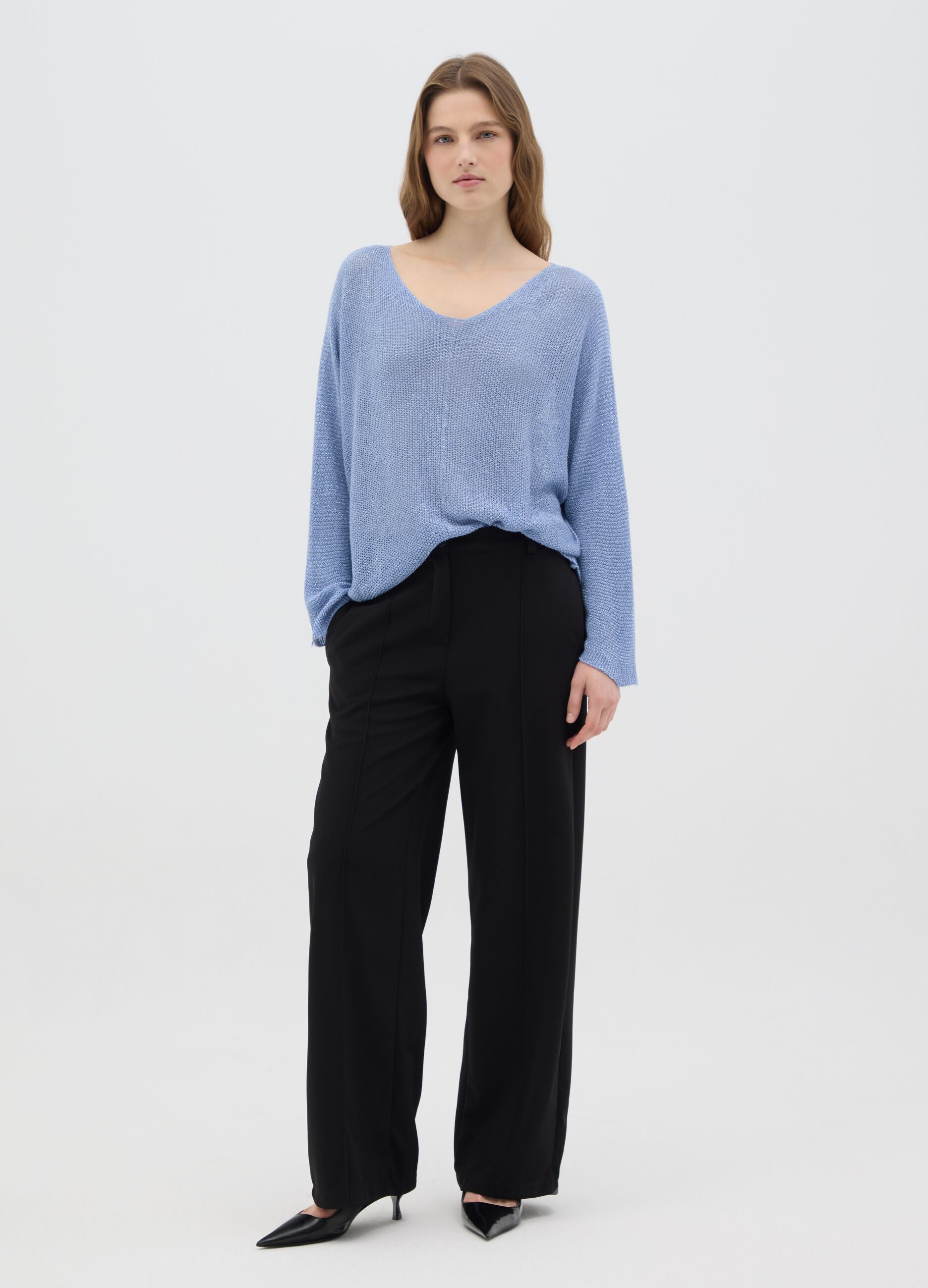 Blue Regular Fit Women's Jumper