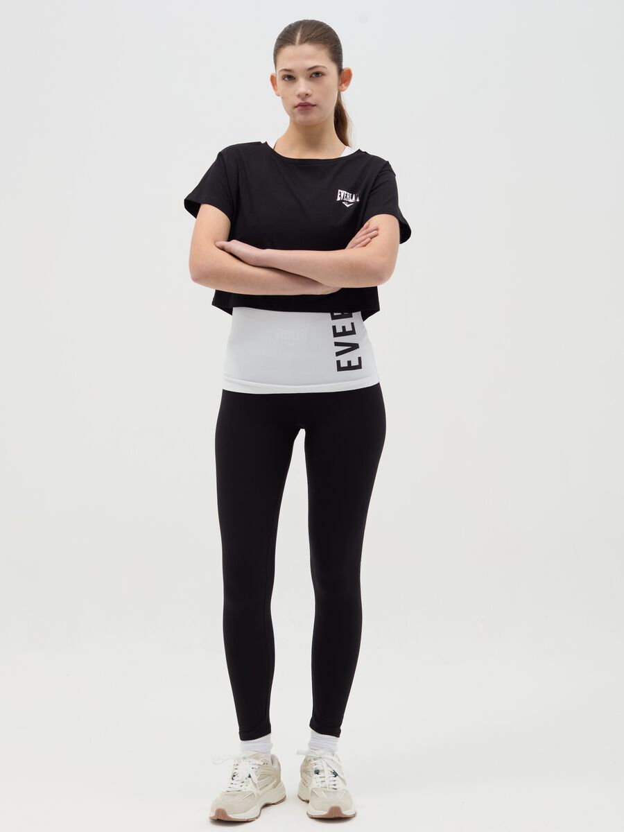 Layered-effect crop T-shirt with print_1