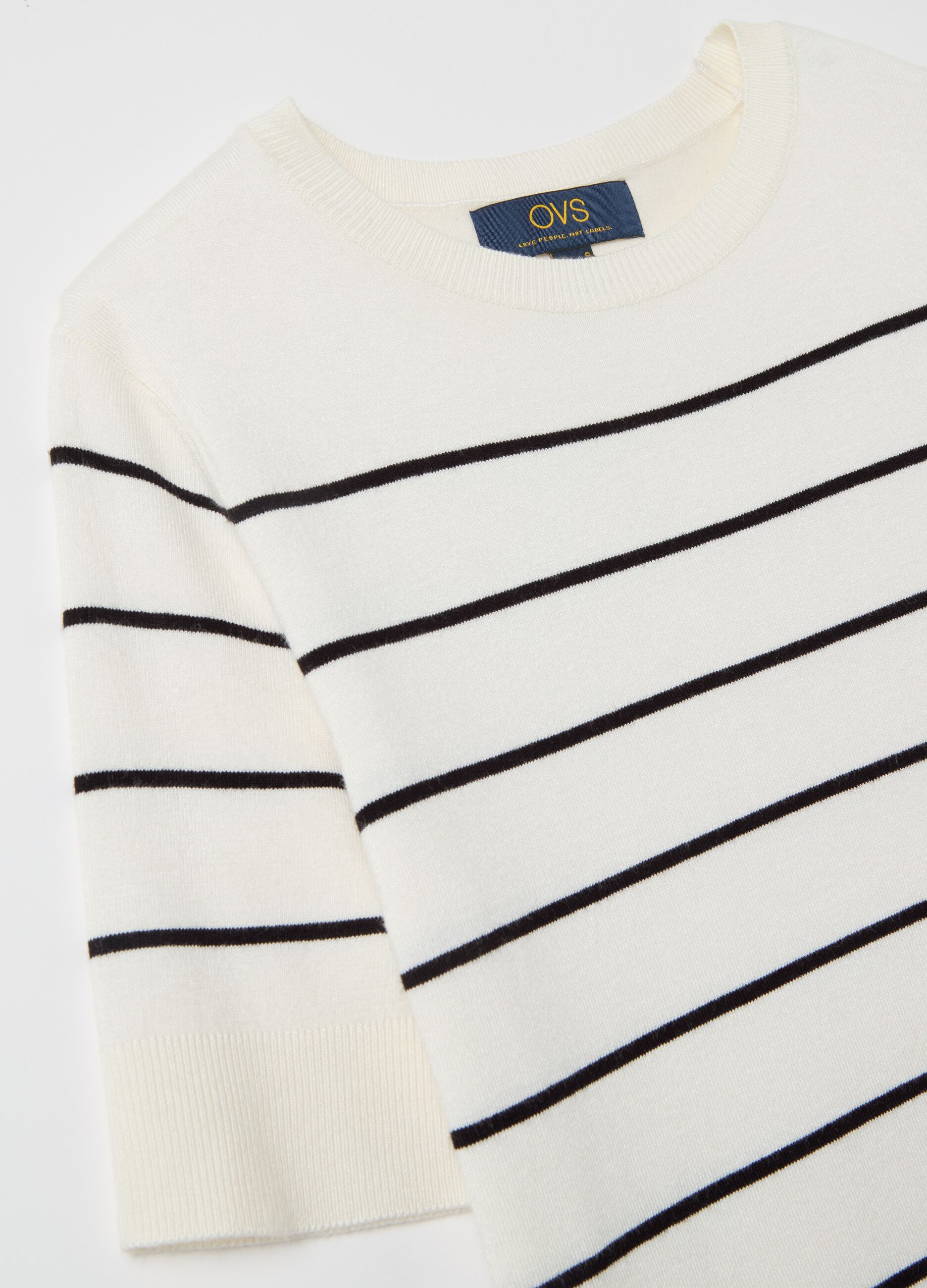 Short-sleeved top with striped design