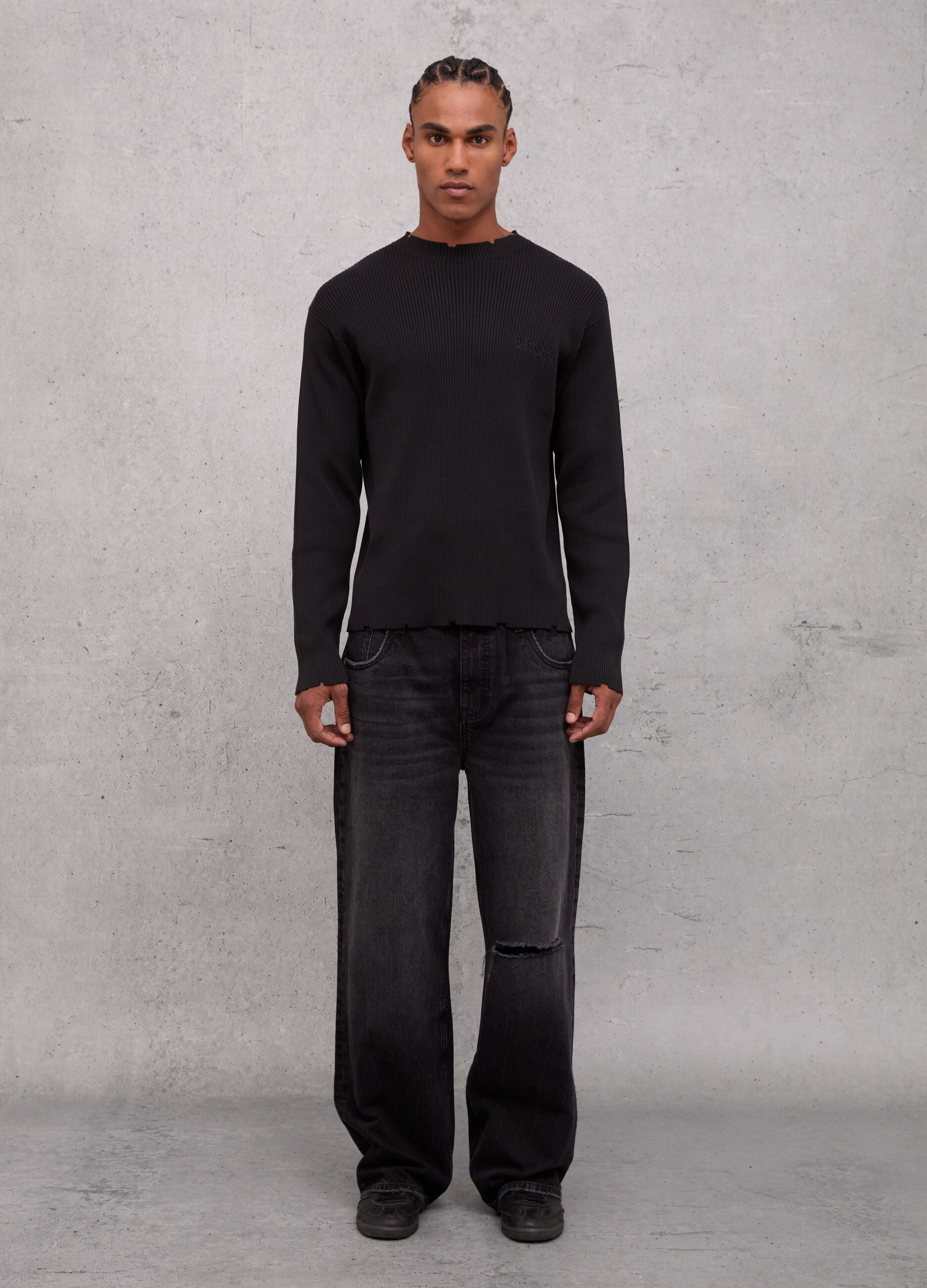 Light Knit Crewneck Black
