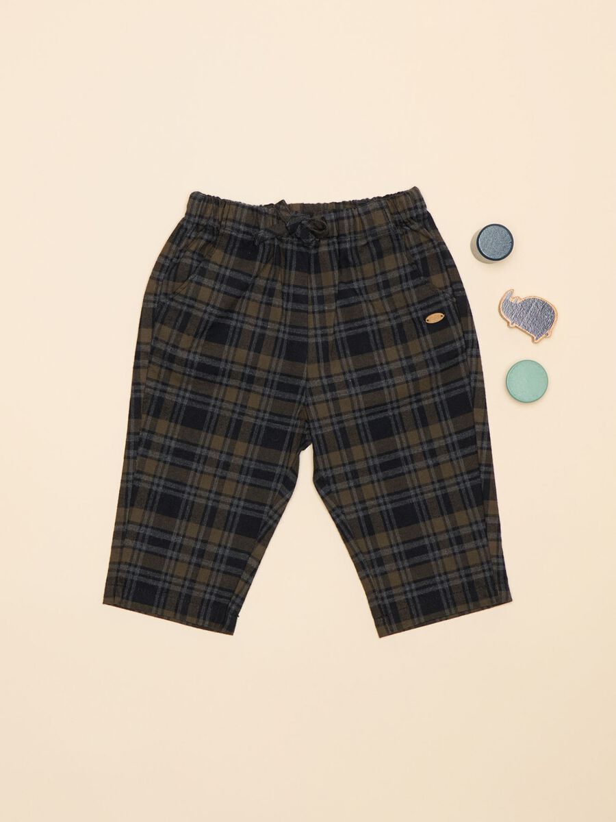 Check trousers in cotton_0