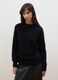 Maglia girocollo nera in misto lana e cashmere over fit_2