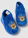 Blue newborn shoes with embroidery and zip closure_1