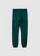 Green cotton jogger trousers, regular fit_1