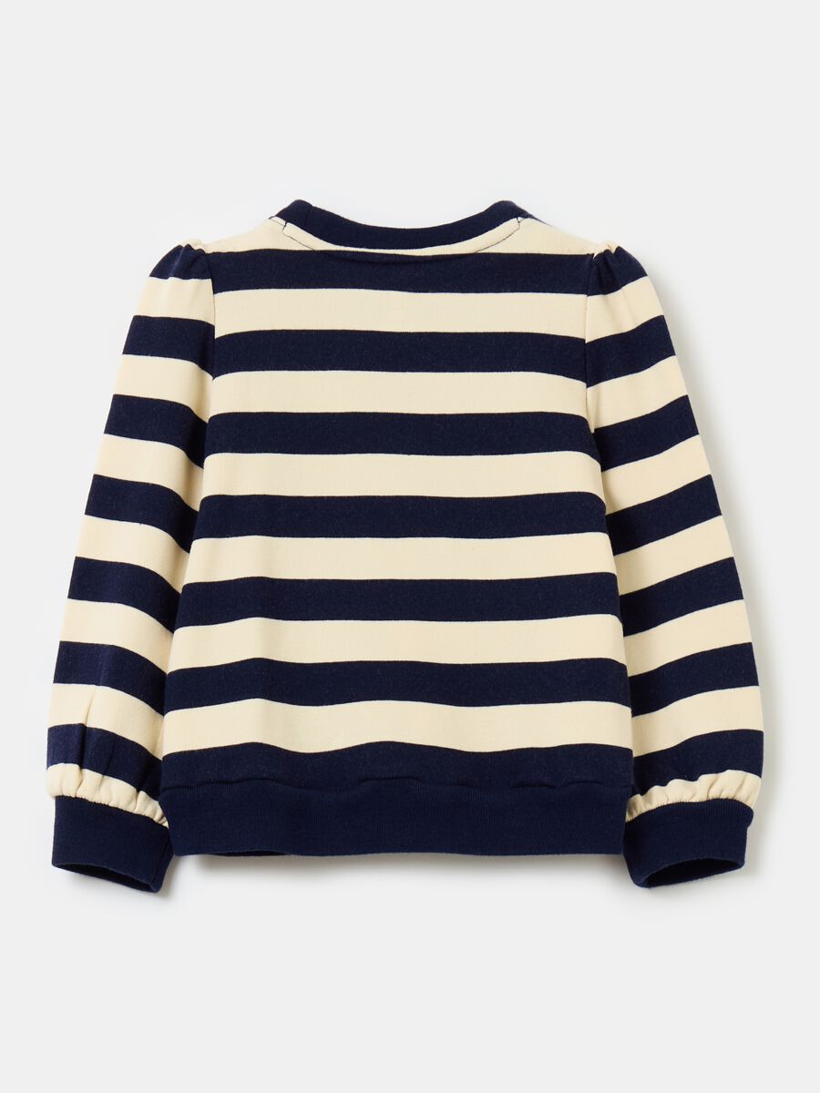 Sweatshirt with logo embroidery and puff sleeves_1