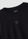 Black 100% cotton sweatshirt with star detail for girls, relaxed fit_5
