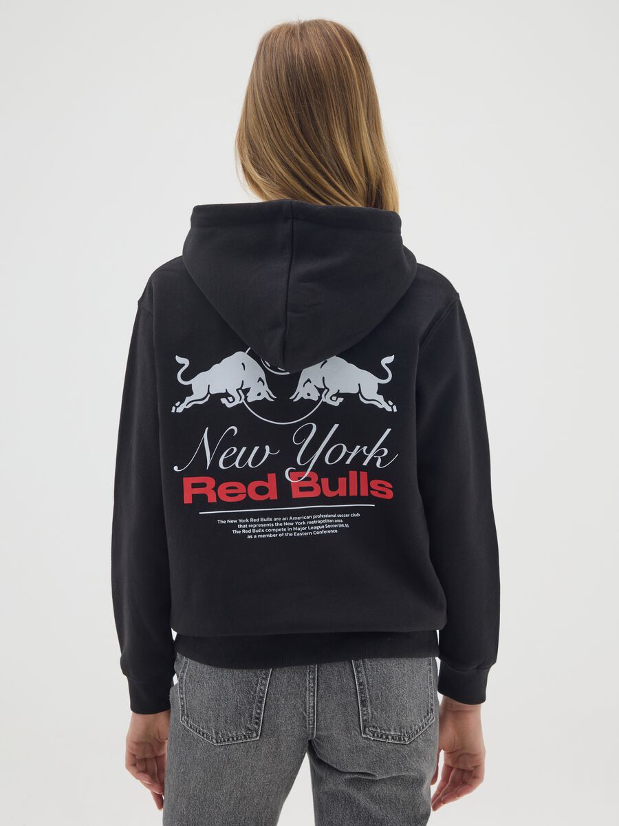 Black cotton blend hoodie with New York Red Bulls logo_2
