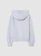 Girls' grey zip-up hoodie in pure cotton regular fit_1