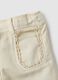 Beige pure cotton regular fit trousers for girls_3