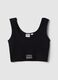 Black regular fit sports tank top_4