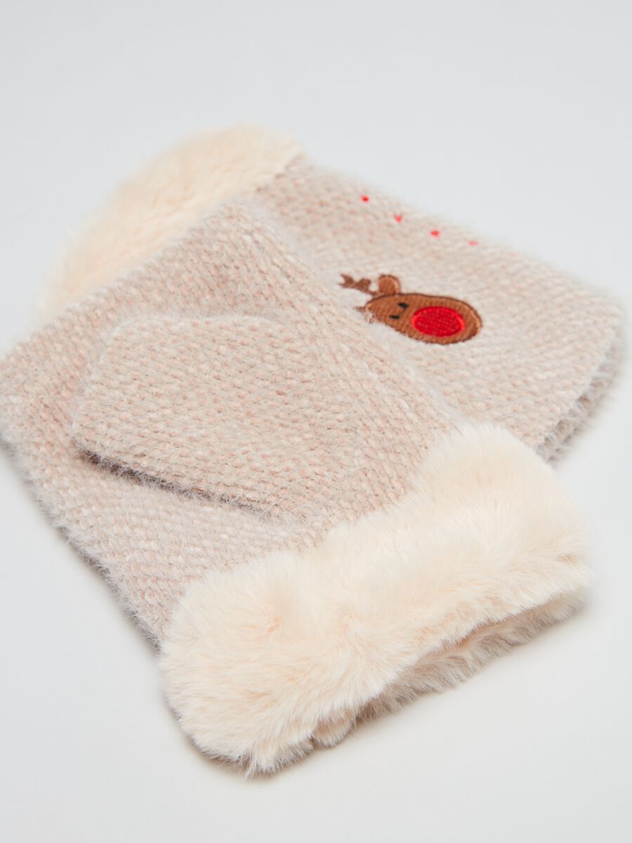 Guanti mezze dita con polsini in eco pelliccia_2