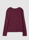 Red ribbed stretch viscose pyjama top_2