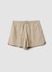 Beige stretch cotton shorts_0