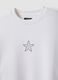 White oversized pure cotton sweatshirt with stars for girls_4