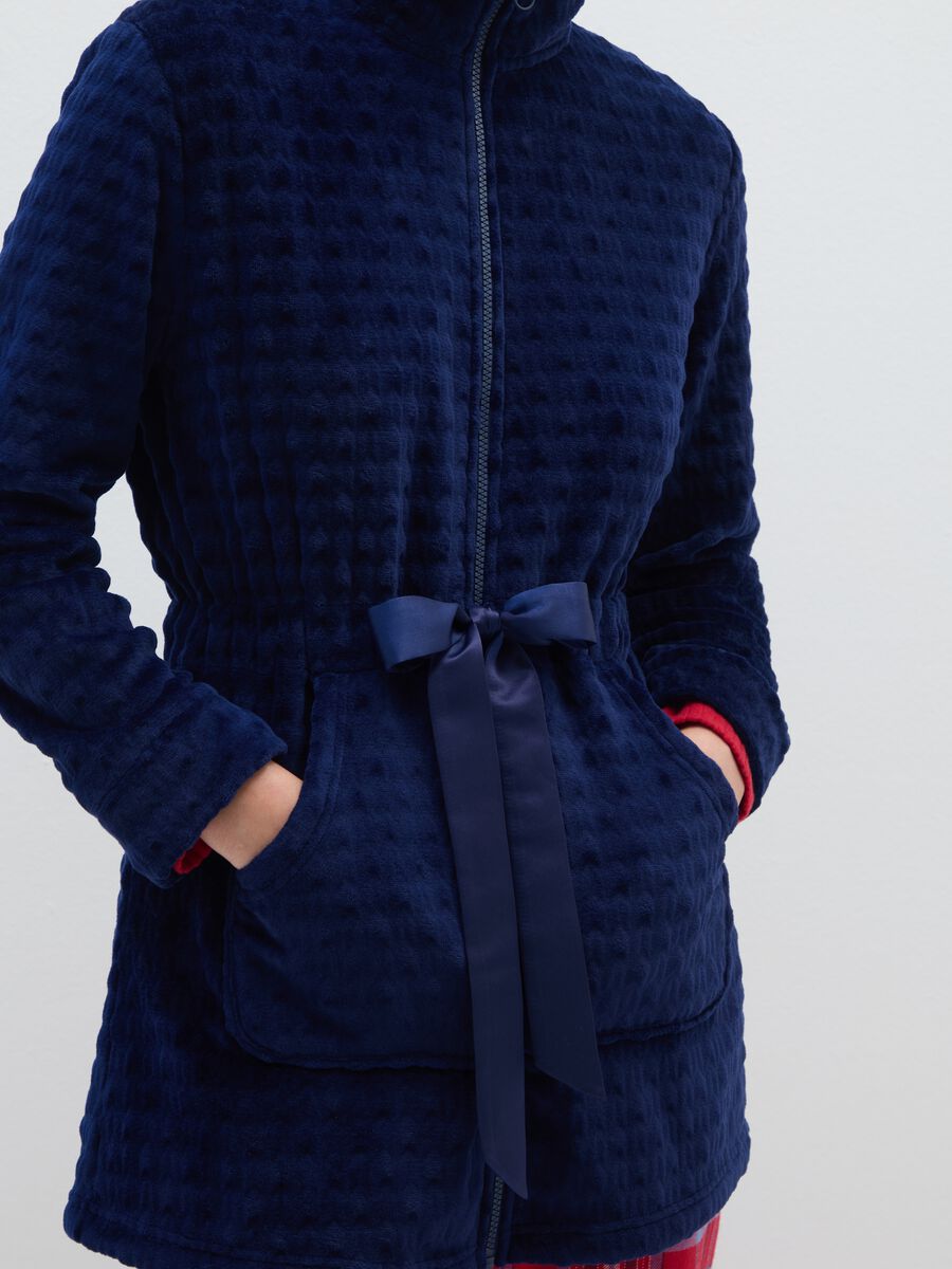 Vestaglia blu in coral fleece_3