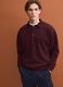 Brown stretch polo-collar sweatshirt, relaxed fit_0