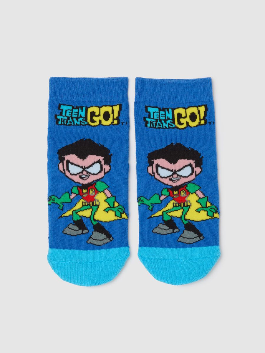 Calzini antiscivolo da bambino in cotone blu multicolor di Teen Titans Go!_1