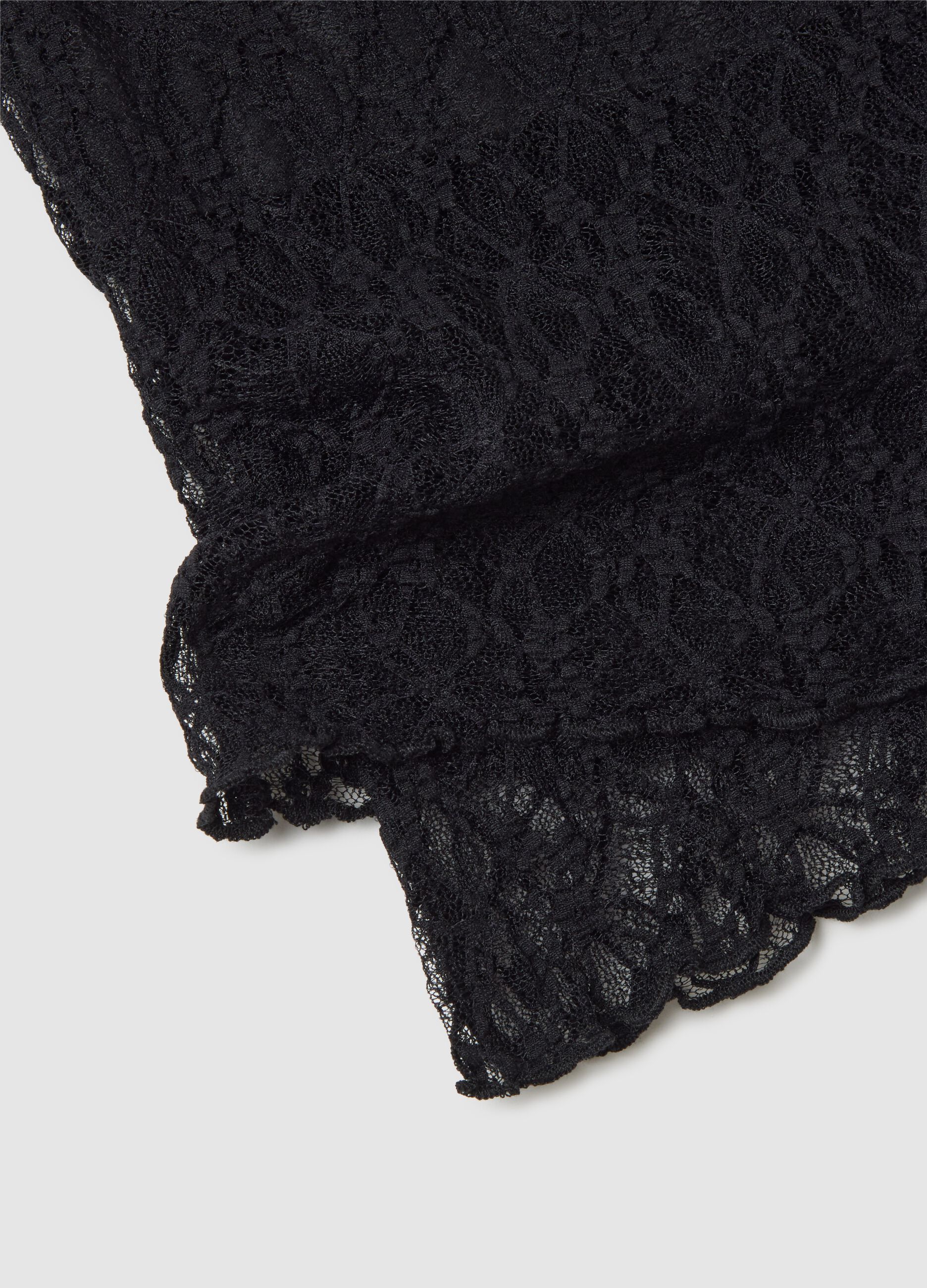 Sciarpa in pizzo nero fitted