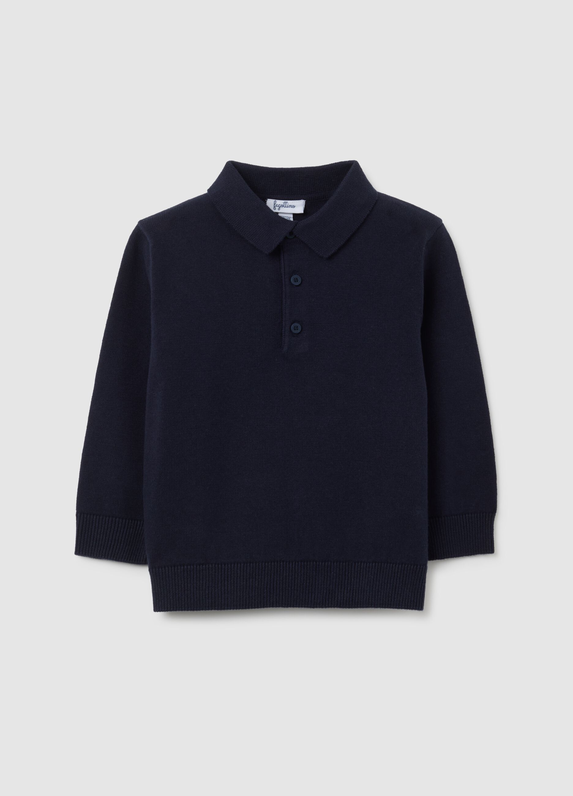 Polo da bambino in puro cotone blu regular fit