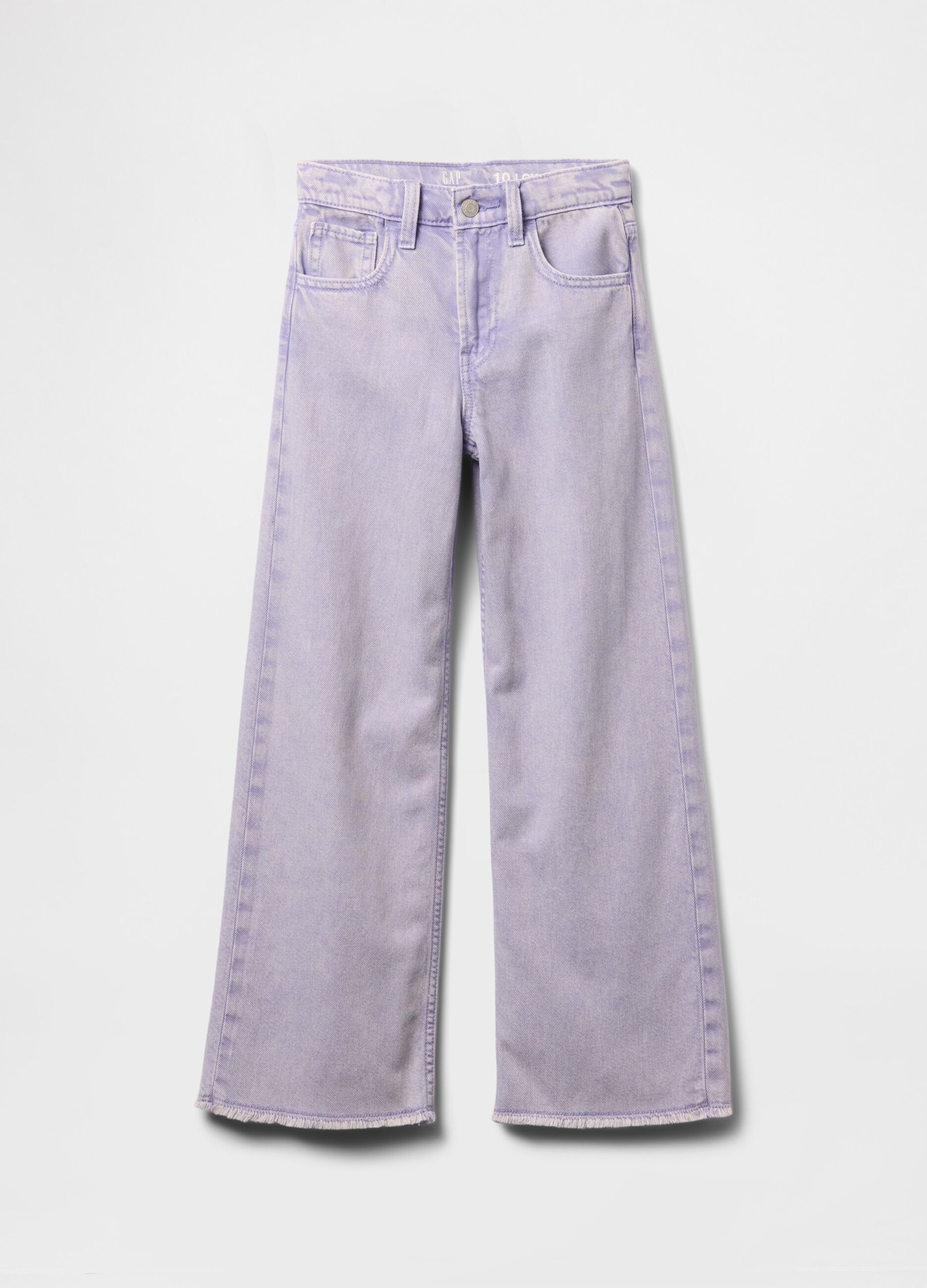 Purple wide leg jeans in cotton and Lyocell