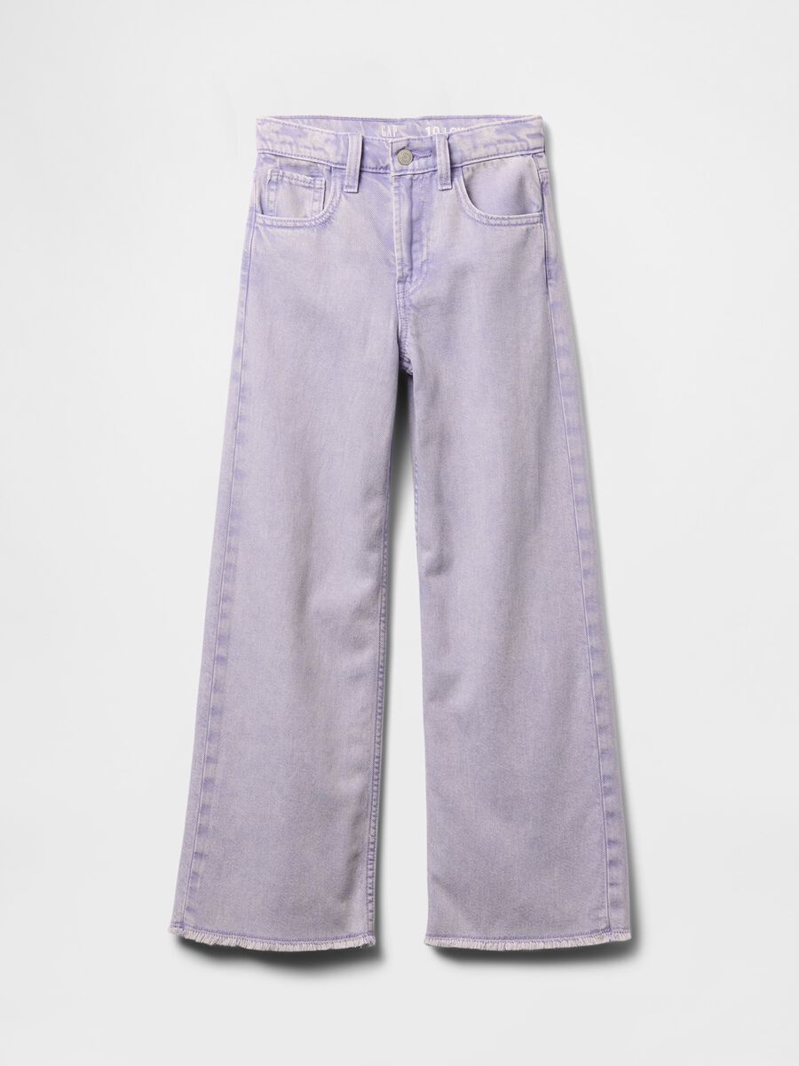 Purple wide leg jeans in cotton and Lyocell_5