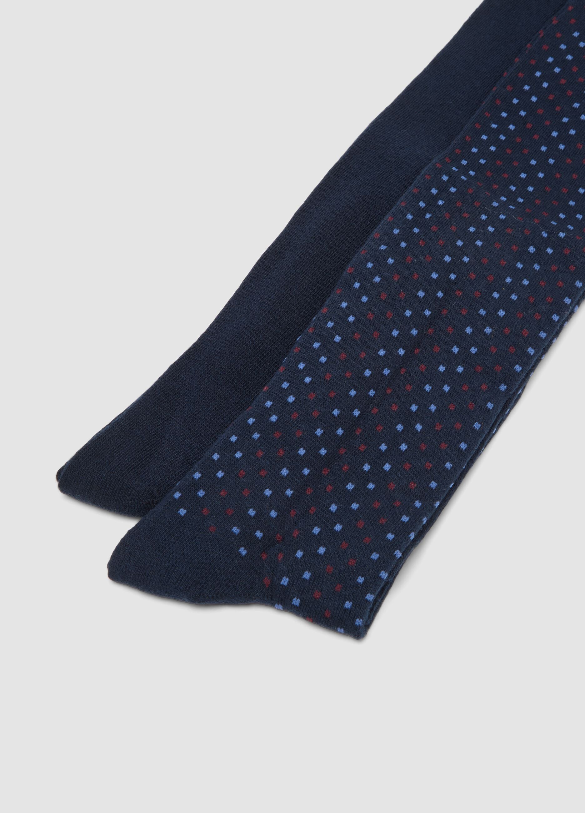 Tripack di calze lunghe blu navy in cotone organico elasticizzato