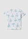 White pure organic cotton baby T-shirt with palm print_1