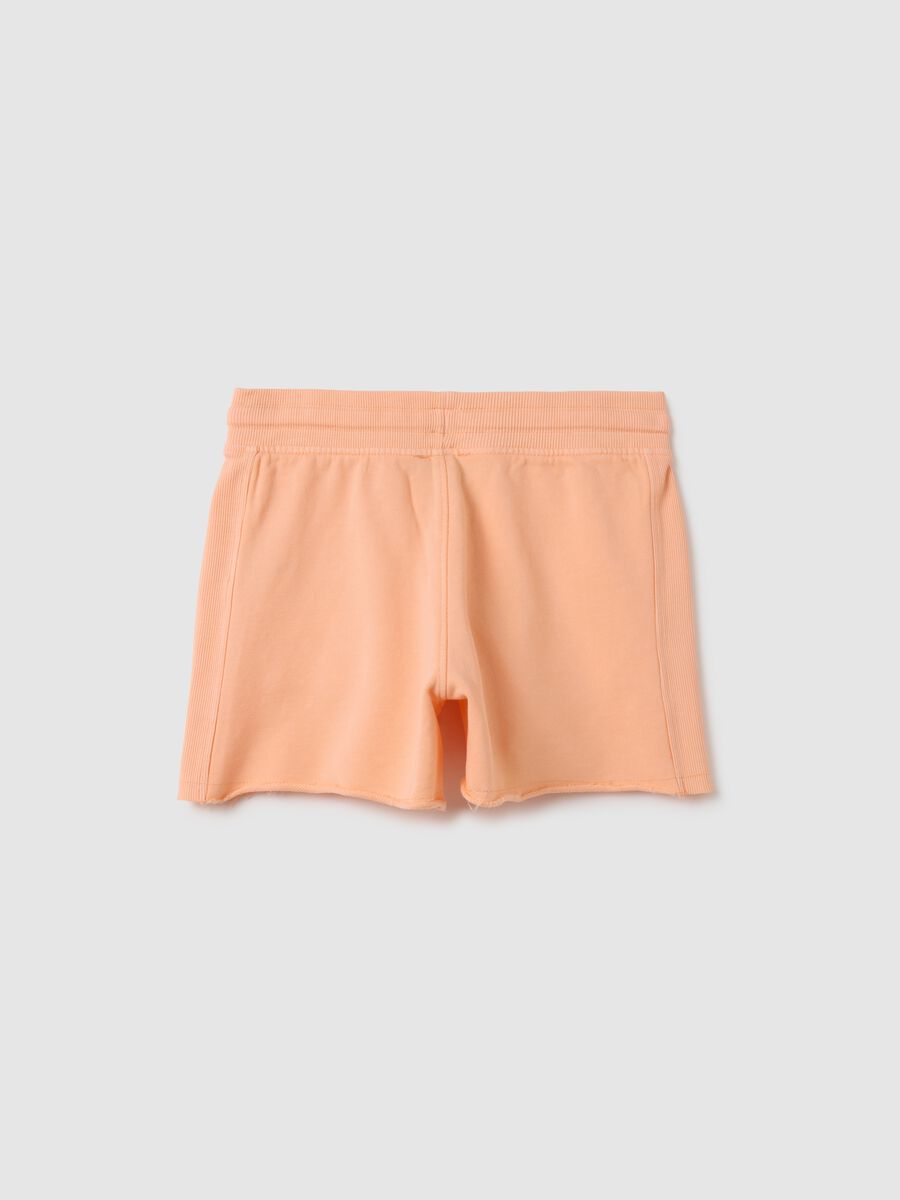 Girl's orange pure cotton shorts regular fit_1