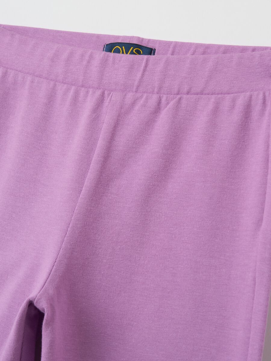 Flare-fit leggings in stretch cotton_2