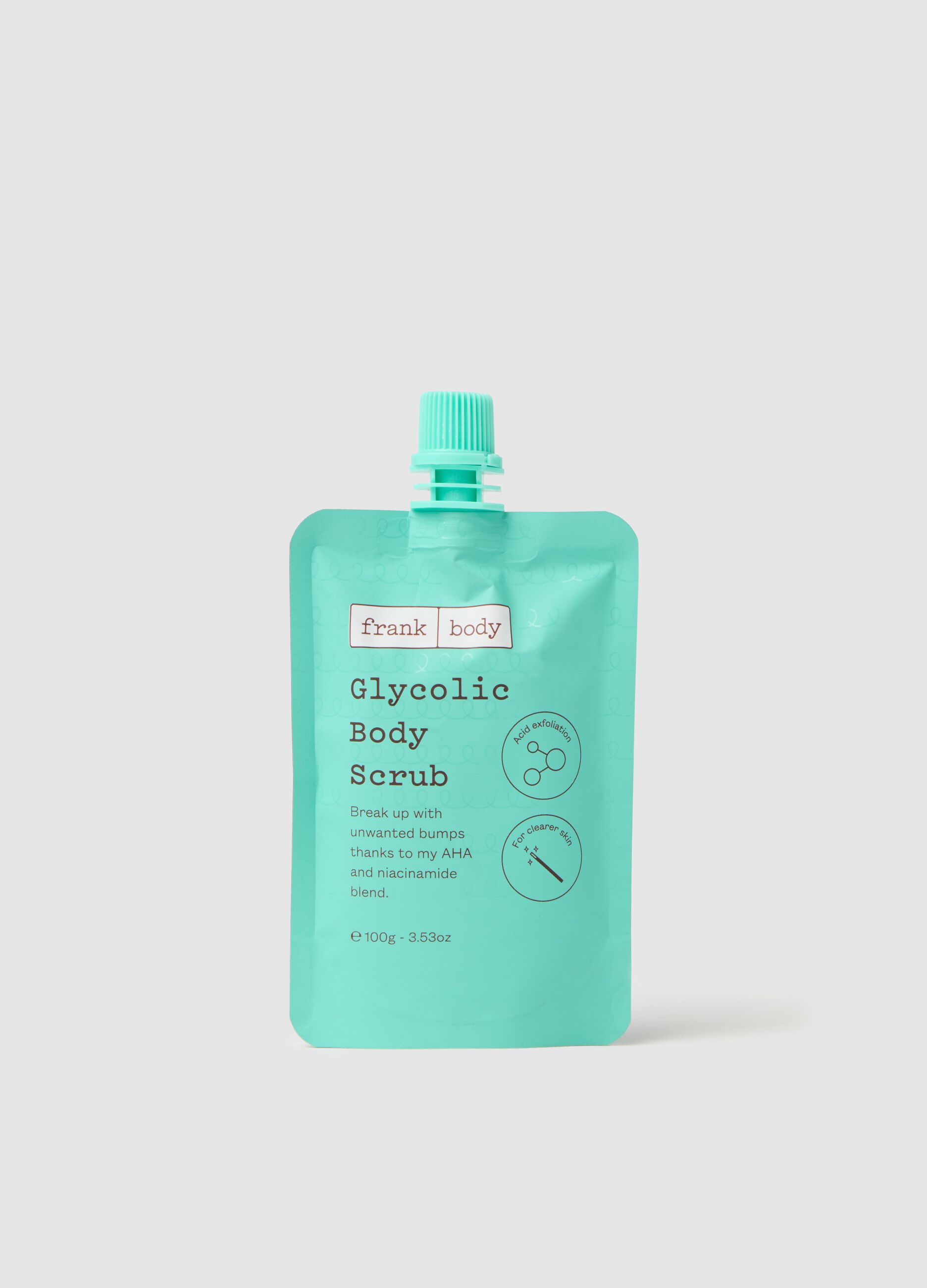 Body scrub with glycolic acid